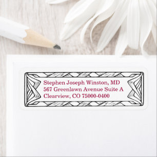 Western Scroll Design Return Address White