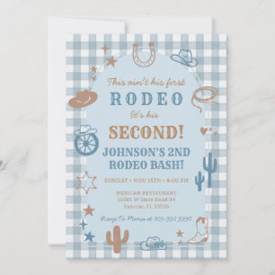 Western Second Rodeo Boy Birthday Invitation 