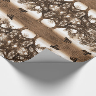 Western Sepia Tones with Horse and Oak Tree Wrapping Paper
