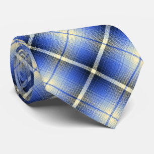 Western Shadow Plaid Navy and Royal Two-sided Tie