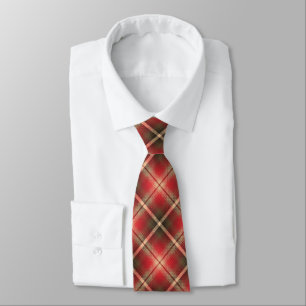 Western Shadow Plaid Red and Brown Two-sided Tie