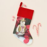 Western Snowman's Christmas Stocking<br><div class="desc">Western Snowman complete with Cowboy hat and a big red heart on his chest on a Christmas Premium Stocking</div>