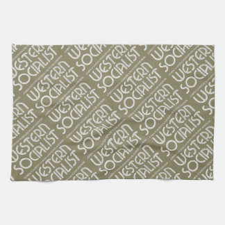 Western Socialist beige teatowel Kitchen Towel
