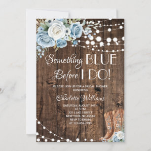 Western Something Blue Before I do Bridal Shower Invitation