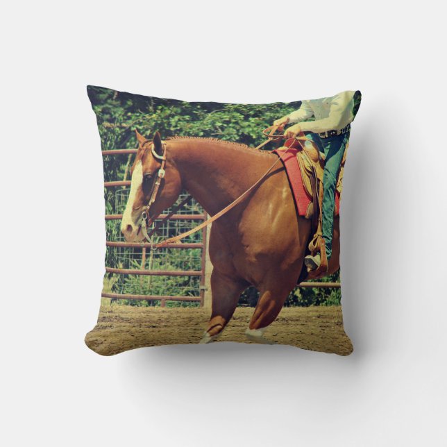 Western Sorrel Throw Pillow (Front)