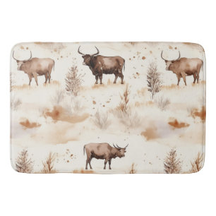 Western Southwest Animal Highland Cow Bath Mat