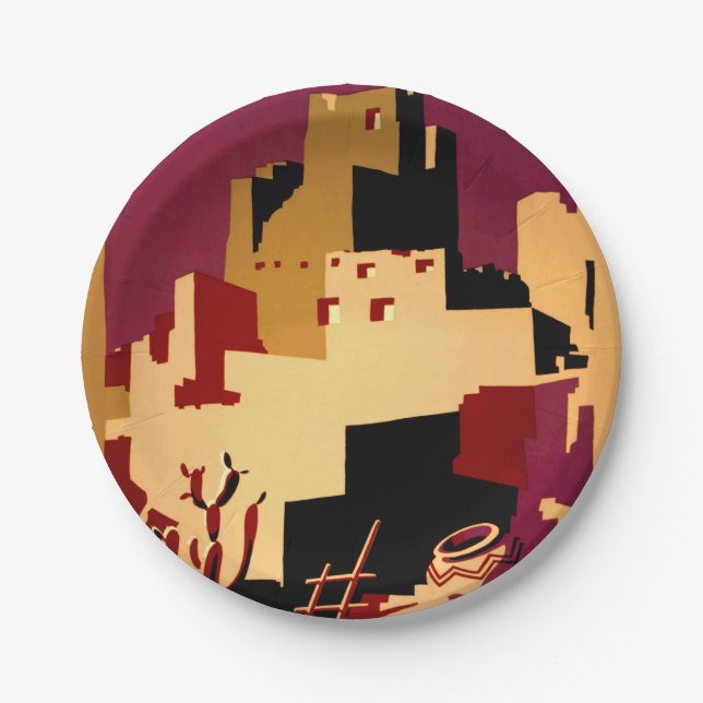 Western Southwest Pueblo WPA National Paper Plate (Front)