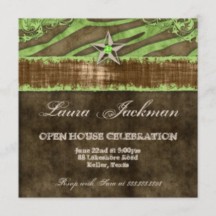 Western Star Photo Card Lime Grad Zebra Suede