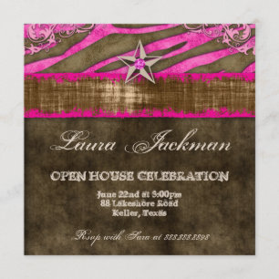 Western Star Photo Card Pink Grad Zebra Suede