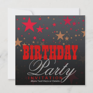 Western Stars Party Invitation d'anniversaire