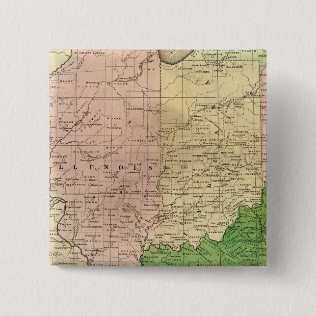 Western States Olney Map 2 Inch Square Button (Front)