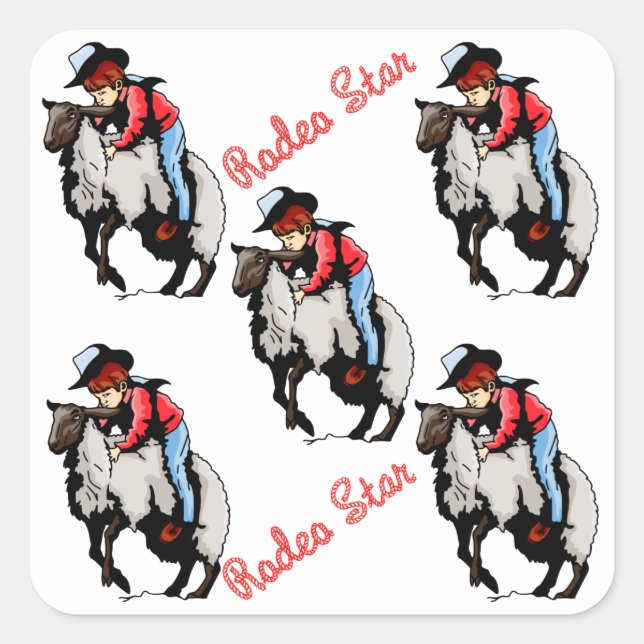 Western Stickers Party Favours Rodeo Mutton Bustin (Front)