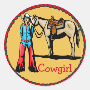 Western Stickers Rodeo Cowgirl With Horse