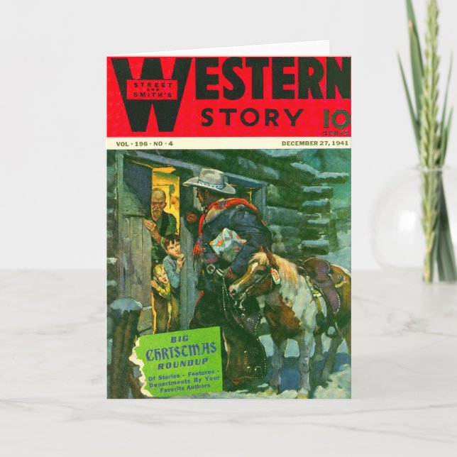 Western Story 1941 Christmas magazine cover Holiday Card (Front)