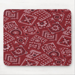 Western Style Barn Red Bandana Mousepad