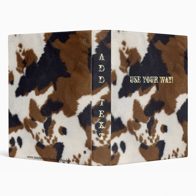 Western Style Cowhide Print Notebook Binder (Background)
