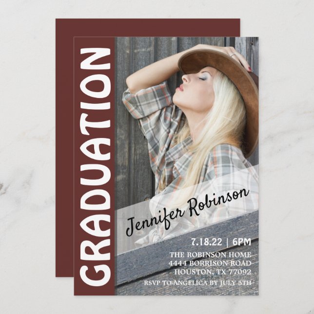 Western Style Graduation Invitation (Front/Back)