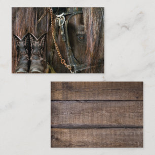 Western Style Horse And Cowboy Boots Business Card
