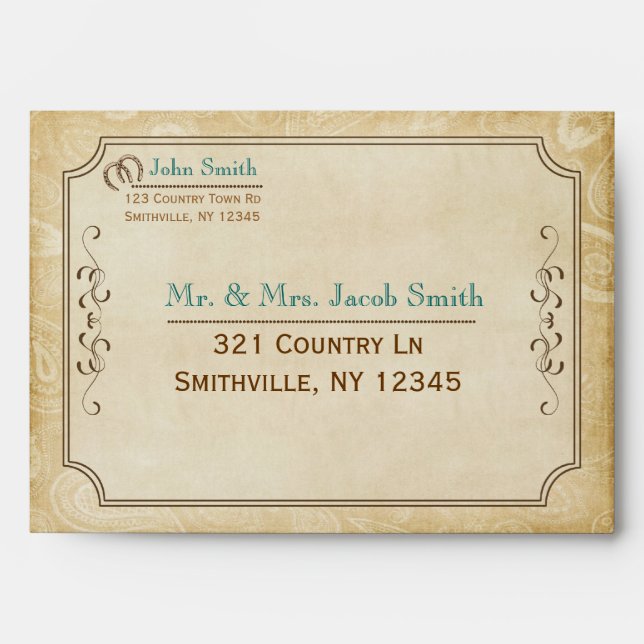 Western Style Invitation Envelope (Front)