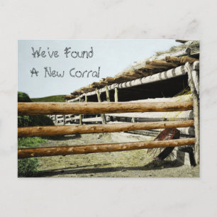 Western Style New Address Announcement Postcard