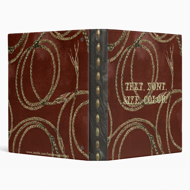 Western Style Rope Tool Leather Print Look Binder (Background)