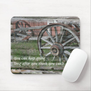 Western Style Rustic Wagon Wheel Mouse Pad
