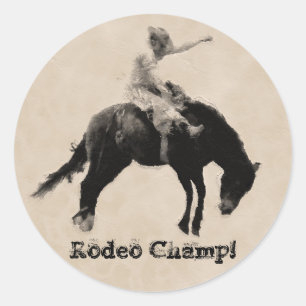 Western-style Western-style Bucking Bronco Cowboy Classic Round Sticker