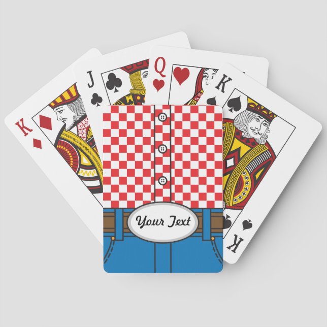 Western Style (with Customizable Belt Buckle) Playing Cards (Back)