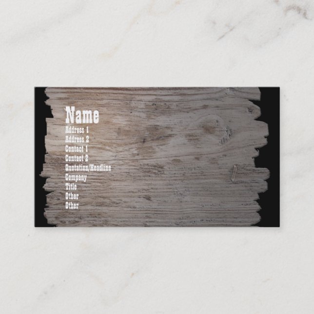 Western-style Wood Sign Business Card (Front)