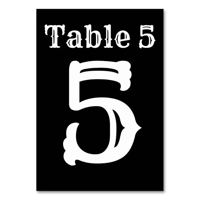 Western Table Number (Front)