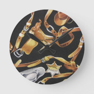 Western Tack Round Clock