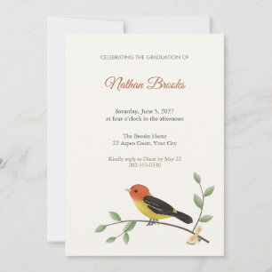 Western Tanager Graduation Party Invitation