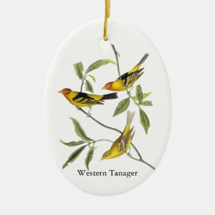 Western Tanager - John James Audubon Ceramic Ornament