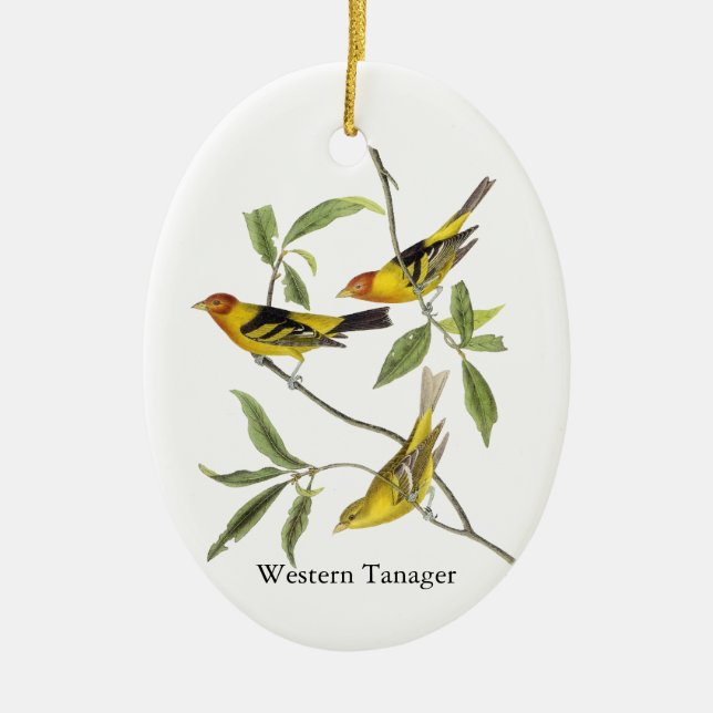 Western Tanager - John James Audubon Ceramic Ornament (Front)