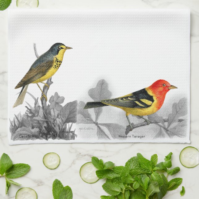 Western Tanager Kitchen Towel (Folded)