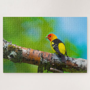 Western Tanager Super Challenging Bird Lover Jigsaw Puzzle