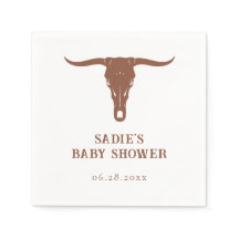 Western Terracotta Cowboy Baby Shower Napkins