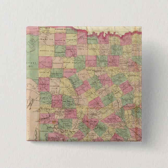 Western Texas 2 Inch Square Button (Front)