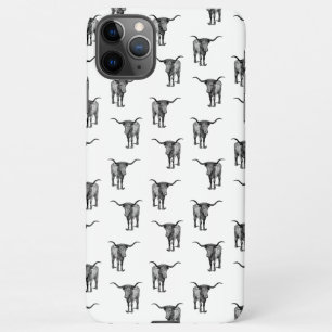 Western Texas Longhorn Bull CUSTOM COLOR iPhone 11Pro Max Case