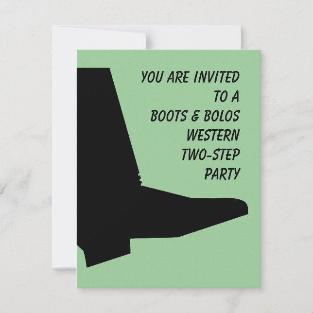 WESTERN TEXAS TWO-STEP THEMED PARTY INVITATION (Front)