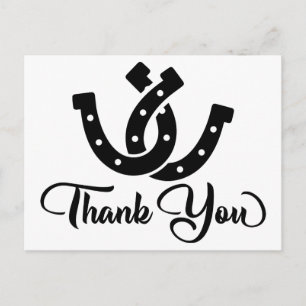 Western Thank You  Cowboy Boot Country Wedding Postcard