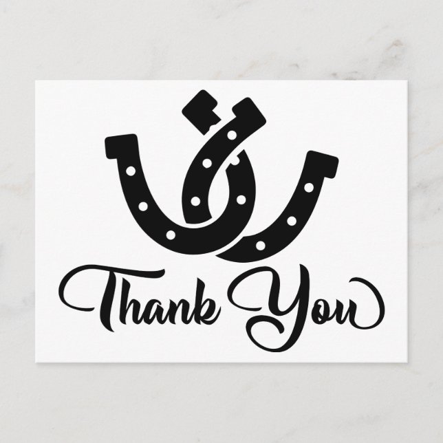 Western Thank You  Cowboy Boot Country Wedding Postcard (Front)