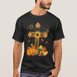 Western Thankful Leopard Jesus Faith Cross Christi T-Shirt