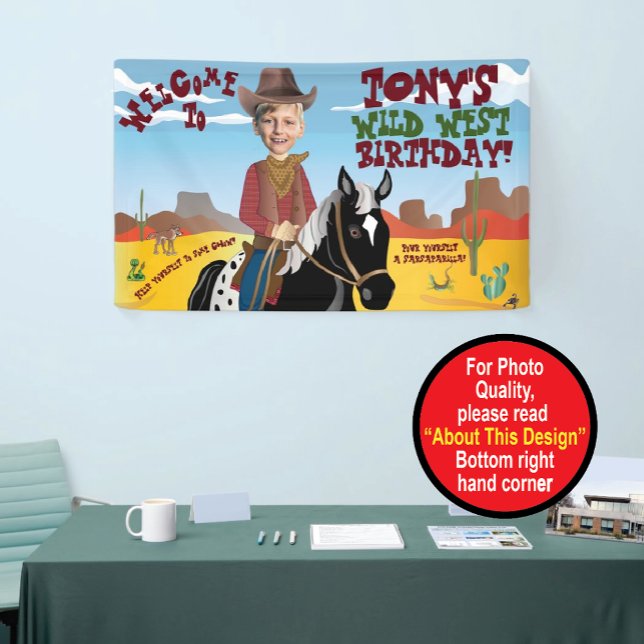 Western Theme Birthday Custom Vinyl Sign Banner (Creator Uploaded)