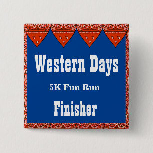 Western Theme Button Red Bandana