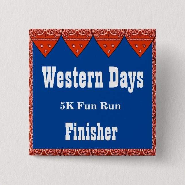 Western Theme Button Red Bandana (Front)