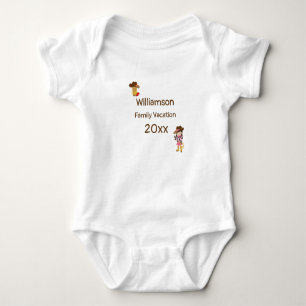Western Theme Cowboy Family Vacation Personalized Baby Bodysuit
