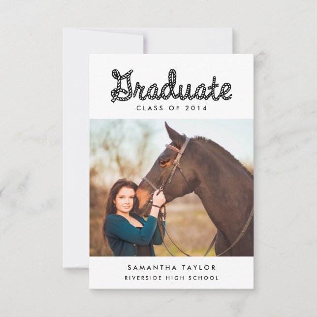 Western Thème Graduation Party Mini Invitation (Devant)