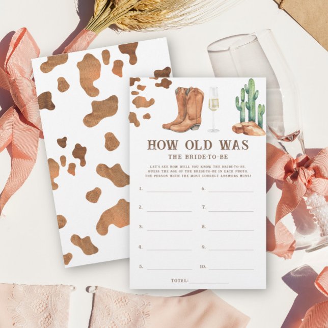 Western theme How old was the bride to be game (Creator Uploaded)