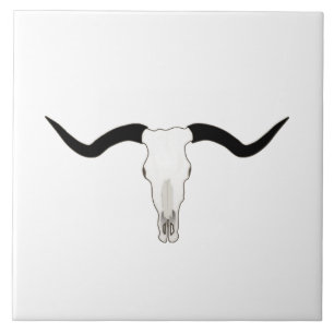 Western Theme Longhorn Cattle Tile